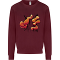 Frog Hand Scrunching Material Kids Sweatshirt Jumper Maroon