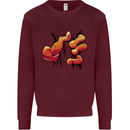 Frog Hand Scrunching Material Kids Sweatshirt Jumper Maroon