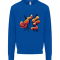Frog Hand Scrunching Material Kids Sweatshirt Jumper Royal Blue