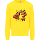 Frog Hand Scrunching Material Kids Sweatshirt Jumper Yellow