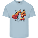 Frog Hand Scrunching Material Kids T-Shirt Childrens Light Blue