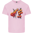 Frog Hand Scrunching Material Kids T-Shirt Childrens Light Pink