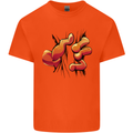 Frog Hand Scrunching Material Kids T-Shirt Childrens Orange