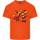 Frog Hand Scrunching Material Kids T-Shirt Childrens Orange