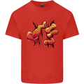 Frog Hand Scrunching Material Kids T-Shirt Childrens Red