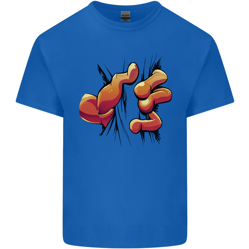 Frog Hand Scrunching Material Kids T-Shirt Childrens Royal Blue