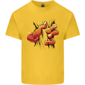Frog Hand Scrunching Material Kids T-Shirt Childrens Yellow
