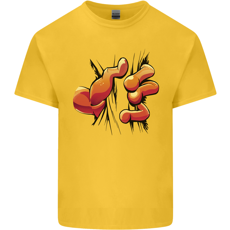 Frog Hand Scrunching Material Kids T-Shirt Childrens Yellow