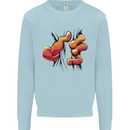 Frog Hand Scrunching Material Mens Sweatshirt Jumper Light Blue