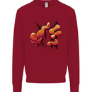 Frog Hand Scrunching Material Mens Sweatshirt Jumper Red