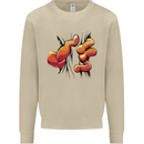Frog Hand Scrunching Material Mens Sweatshirt Jumper Sand