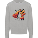 Frog Hand Scrunching Material Mens Sweatshirt Jumper Sports Grey