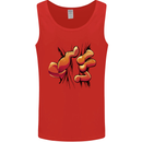 Frog Hand Scrunching Material Mens Vest Tank Top Red