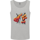 Frog Hand Scrunching Material Mens Vest Tank Top Sports Grey