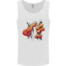 Frog Hand Scrunching Material Mens Vest Tank Top White
