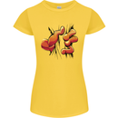 Frog Hand Scrunching Material Womens Petite Cut T-Shirt Yellow