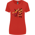 Frog Hand Scrunching Material Womens Wider Cut T-Shirt Red