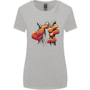 Frog Hand Scrunching Material Womens Wider Cut T-Shirt Sports Grey