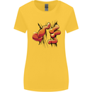 Frog Hand Scrunching Material Womens Wider Cut T-Shirt Yellow