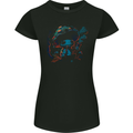 Frog Smoking Magic Mushrooms Bong Weed Womens Petite Cut T-Shirt Black