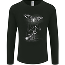 Full Moon Puppet Skeleton Halloween Skull Mens Long Sleeve T-Shirt Black