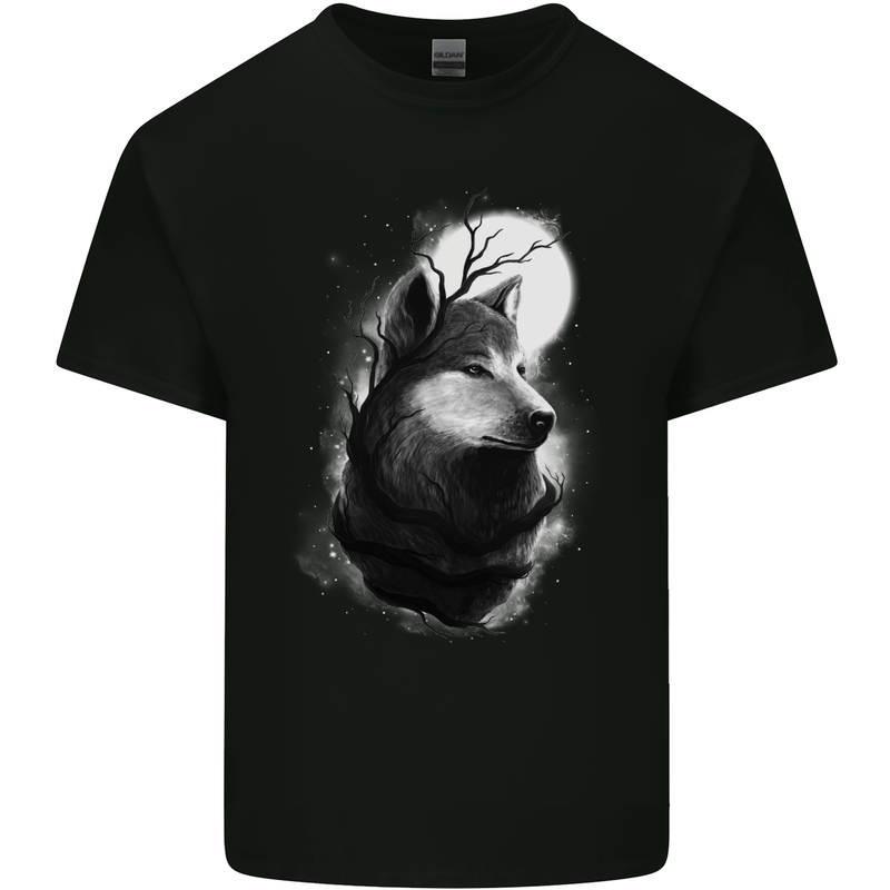 Full Moon Wolf Werewolves Wolves Mens Cotton T-Shirt Tee Top Black