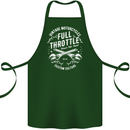 Full Throttle Motorcycle Biker Motorbike Cotton Apron 100% Organic Forest Green