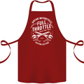Full Throttle Motorcycle Biker Motorbike Cotton Apron 100% Organic Maroon