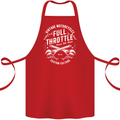 Full Throttle Motorcycle Biker Motorbike Cotton Apron 100% Organic Red