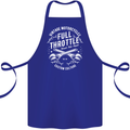 Full Throttle Motorcycle Biker Motorbike Cotton Apron 100% Organic Royal Blue