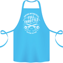 Full Throttle Motorcycle Biker Motorbike Cotton Apron 100% Organic Turquoise