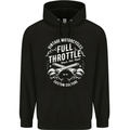 Full Throttle Motorcycle Biker Motorbike Mens 80% Cotton Hoodie Black