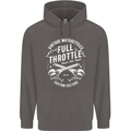 Full Throttle Motorcycle Biker Motorbike Mens 80% Cotton Hoodie Charcoal