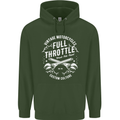 Full Throttle Motorcycle Biker Motorbike Mens 80% Cotton Hoodie Forest Green