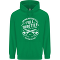 Full Throttle Motorcycle Biker Motorbike Mens 80% Cotton Hoodie Irish Green