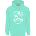 Full Throttle Motorcycle Biker Motorbike Mens 80% Cotton Hoodie Peppermint