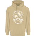 Full Throttle Motorcycle Biker Motorbike Mens 80% Cotton Hoodie Sand