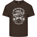 Full Throttle Motorcycle Biker Motorbike Mens Cotton T-Shirt Tee Top Dark Chocolate