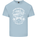 Full Throttle Motorcycle Biker Motorbike Mens Cotton T-Shirt Tee Top Light Blue
