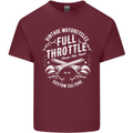 Full Throttle Motorcycle Biker Motorbike Mens Cotton T-Shirt Tee Top Maroon