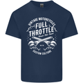 Full Throttle Motorcycle Biker Motorbike Mens Cotton T-Shirt Tee Top Navy Blue