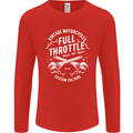 Full Throttle Motorcycle Biker Motorbike Mens Long Sleeve T-Shirt Red