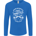 Full Throttle Motorcycle Biker Motorbike Mens Long Sleeve T-Shirt Royal Blue