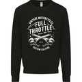 Full Throttle Motorcycle Biker Motorbike Mens Sweatshirt Jumper Black