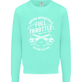 Full Throttle Motorcycle Biker Motorbike Mens Sweatshirt Jumper Peppermint
