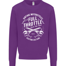 Full Throttle Motorcycle Biker Motorbike Mens Sweatshirt Jumper Purple