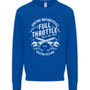 Full Throttle Motorcycle Biker Motorbike Mens Sweatshirt Jumper Royal Blue