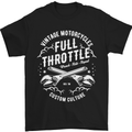Full Throttle Motorcycle Biker Motorbike Mens T-Shirt Cotton Gildan Black