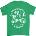 Full Throttle Motorcycle Biker Motorbike Mens T-Shirt Cotton Gildan Irish Green