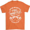 Full Throttle Motorcycle Biker Motorbike Mens T-Shirt Cotton Gildan Orange
